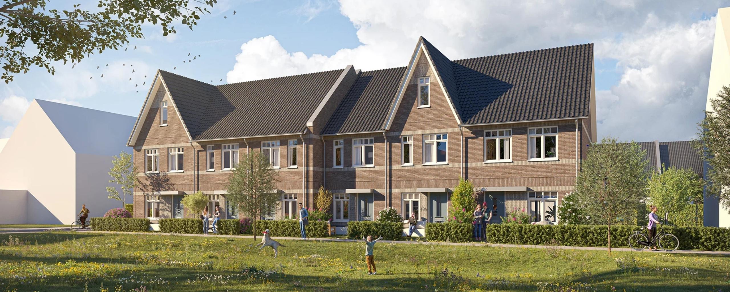 Ontwerpfoto van de nieuwe woningen De Grote Bottel