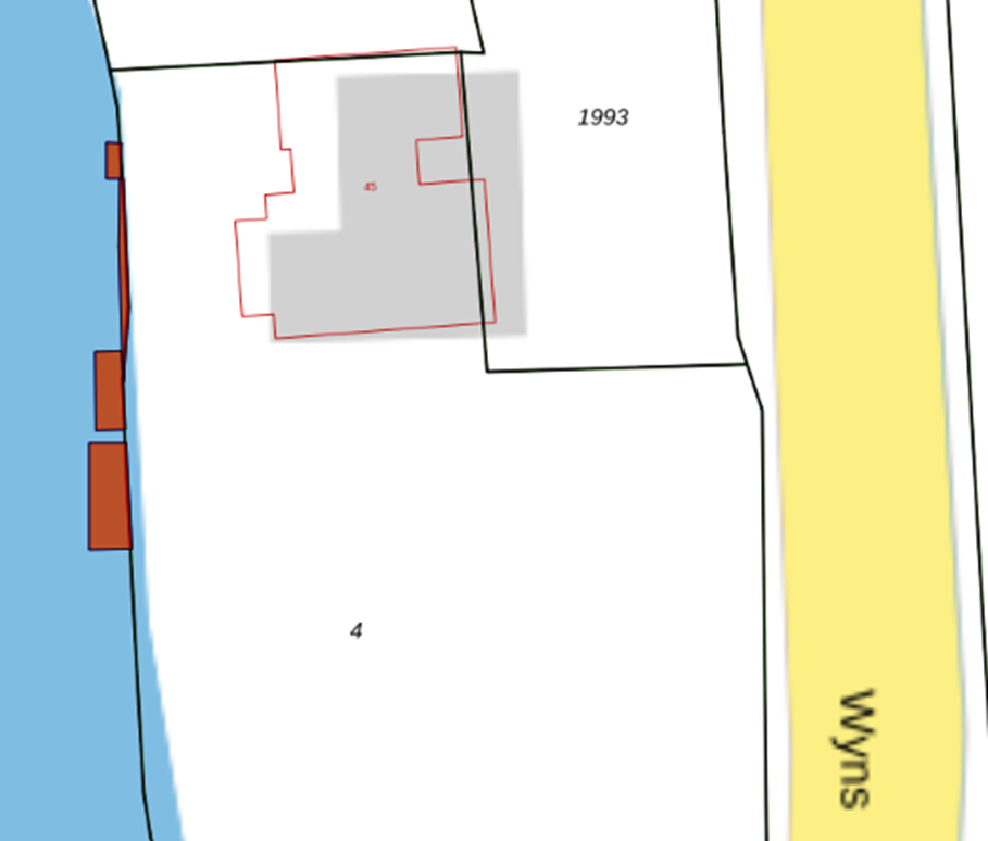 Bovenaanzicht van het aangeboden perceel.