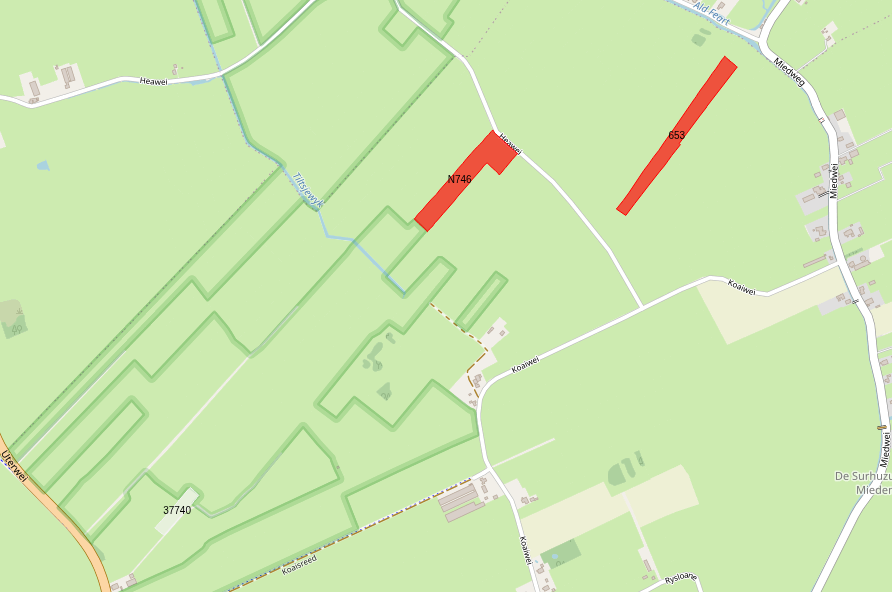 Bovenaanzicht van het aangeboden perceel.