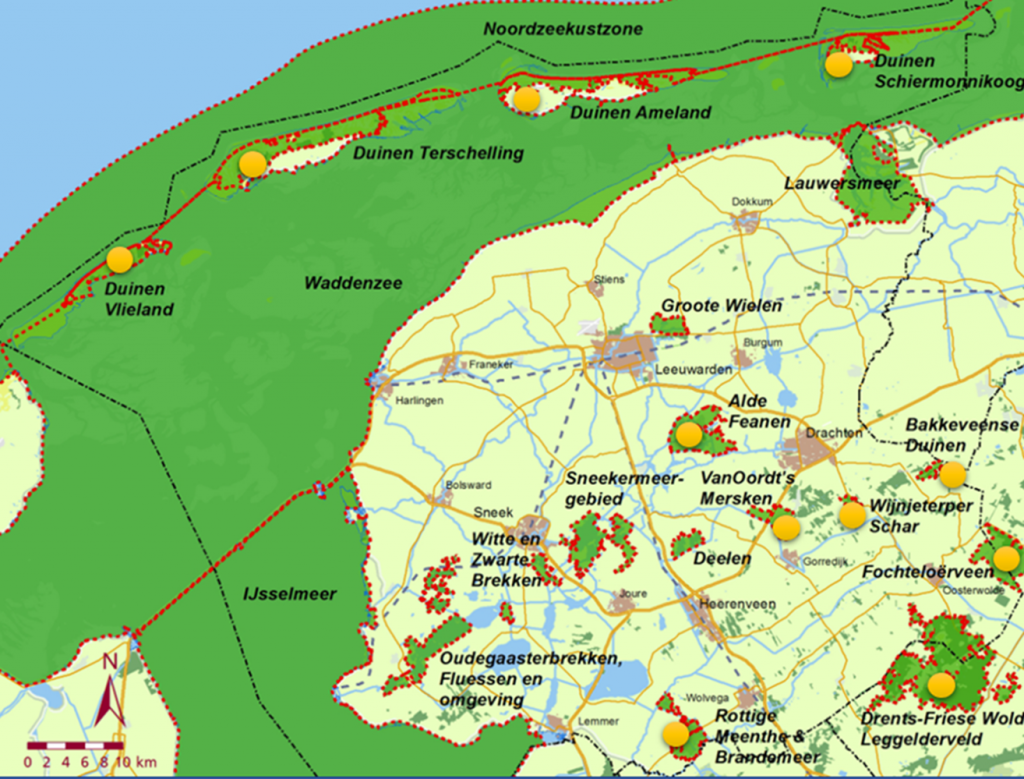 Een kaart met de specifieke gebeidsinformatie