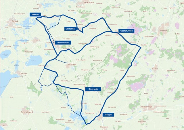 Kaart van de turfroute