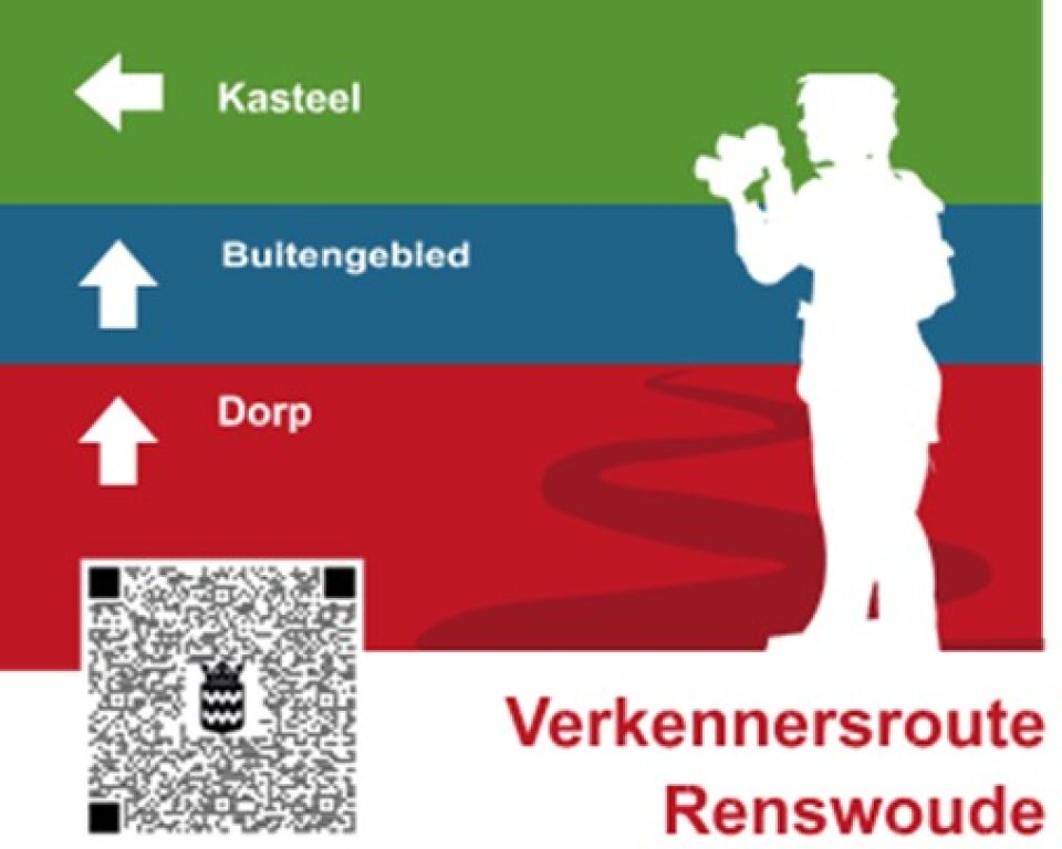 Foto bord verkenningsroute met QR code