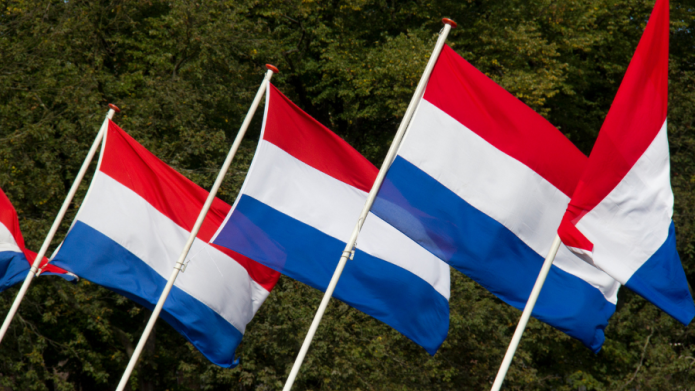 Op de foto: Nederlandse vlaggen