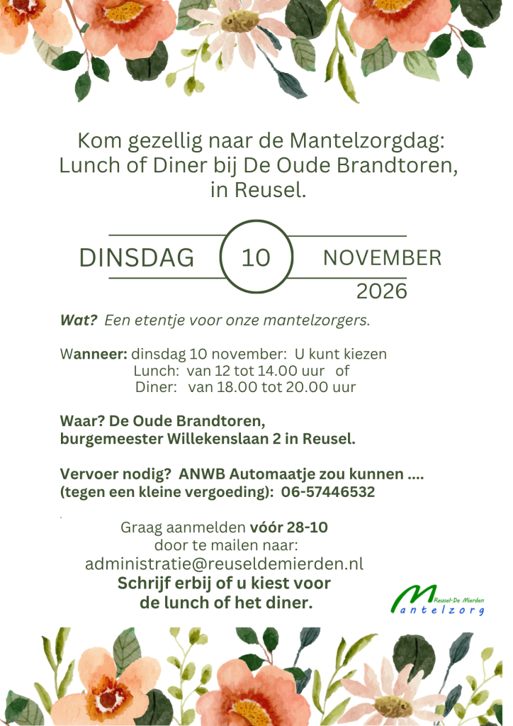 afbeelding van de flyer van de mantelzorgdag