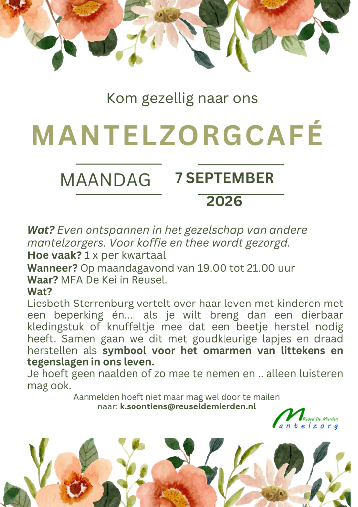 afbeelding van de flyer van het mantelzorgcafé