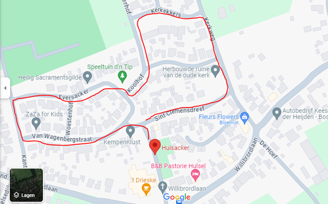 Hier zie je de route van de carnavalsoptocht