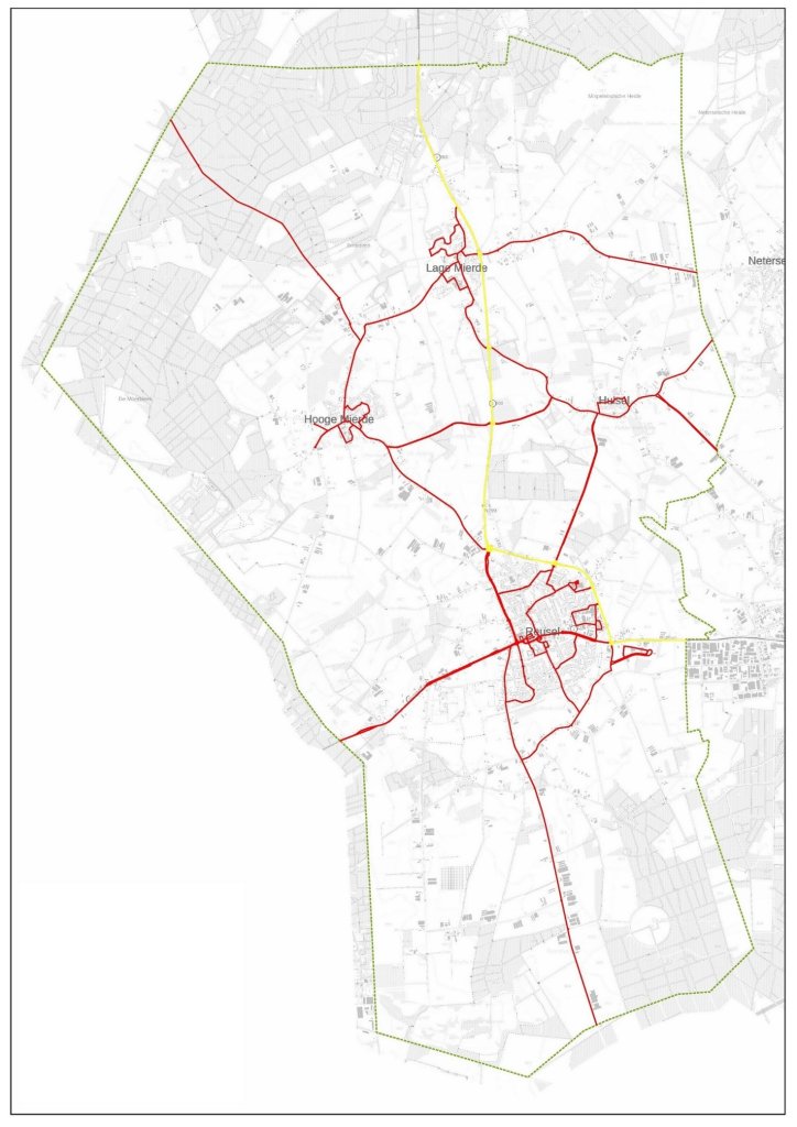 Plattegrond van de strooiroutes