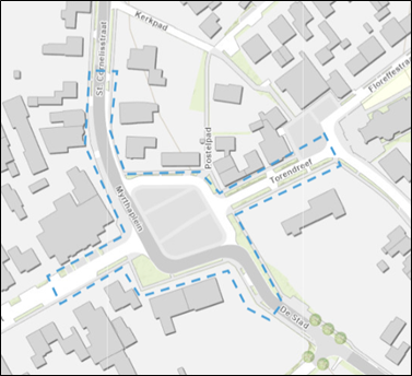plattegrond van de wegafsluiting in Hooge Mierde
