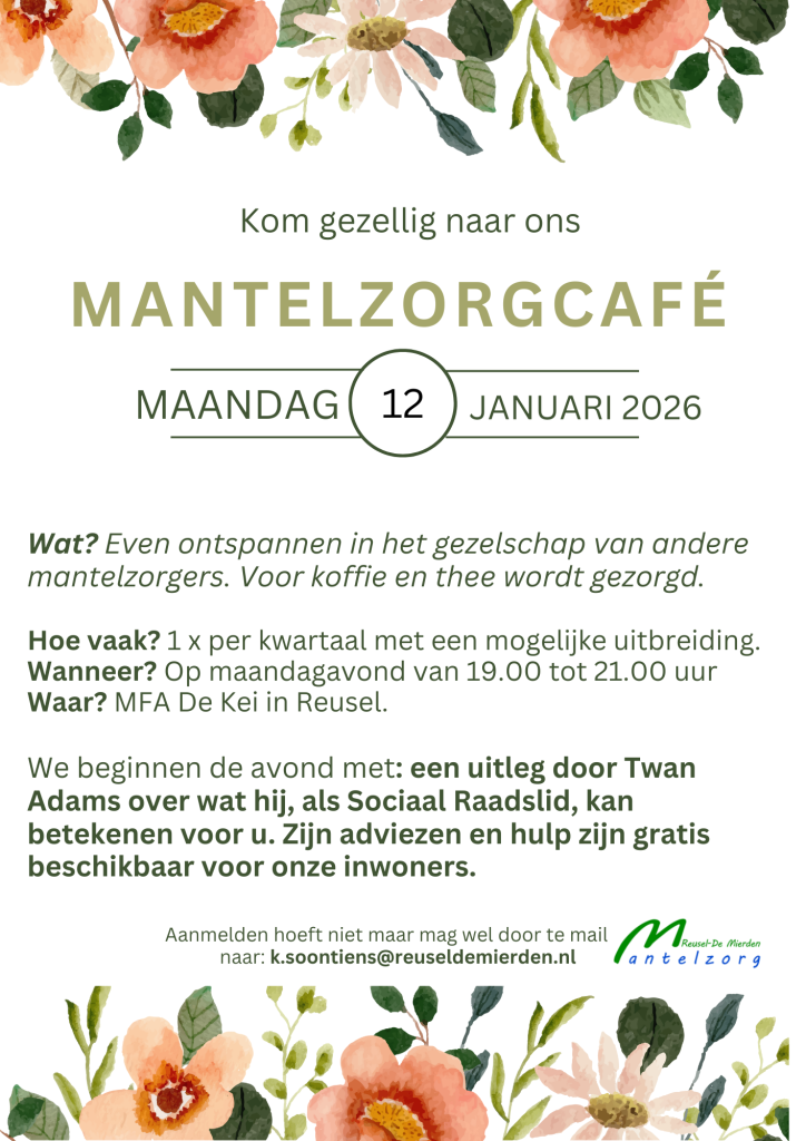 flyer van het mantelzorgcafé
