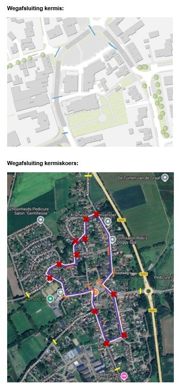 afbeelding wegafsluiting kermis en kermiskoers
