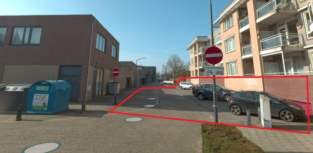 afbeelding van de parkeerplaatsen die niet gebruikt kunnen worden tijdens de werkzaamheden