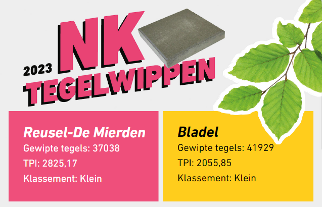 Op de foto: uitslag NK Tegelwippen