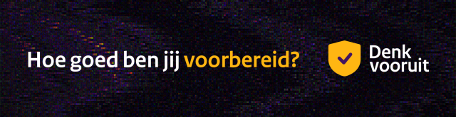 Banner met tekst "Hoe goed ben jij voorbereid?" en logo Denk Vooruit