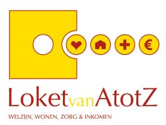 Logo en tekst: Loket van A tot Z, welzijn, wonen, zorg en inkomen