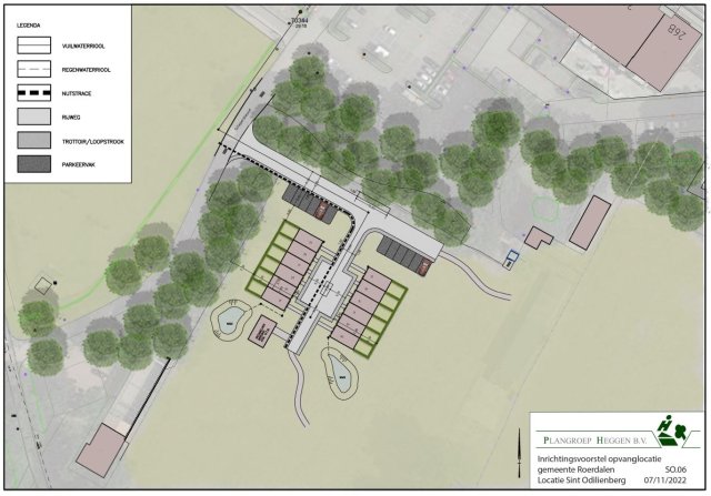 Het inrichtingsplan voor de locatie Schepersheuvel in Sint Odiliënberg.