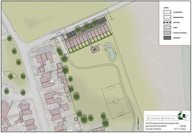 Het inrichtingsplan voor de locatie Wassenweg in Vlodrop.