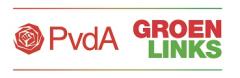 Het logo van de combinatie PvdA-GroenLinks. 