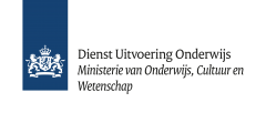 Logo Dienst Uitvoering Onderwijs. Ministerie van Onderwijs, Cultuur en Wetenschap