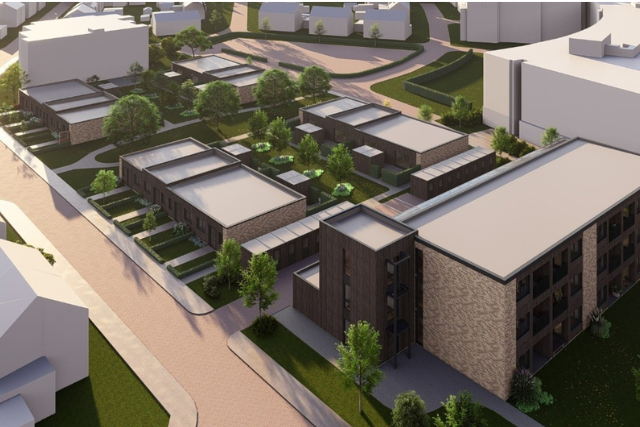 Een artistieke weergave van het project Petrusberg in Sint Odiliënberg.