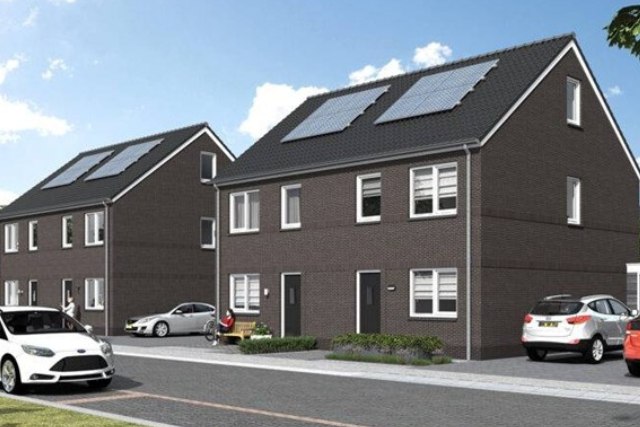 Een artistieke weergave van de woningen in het project 't Sittert fase 1 in Sint Odiliënberg