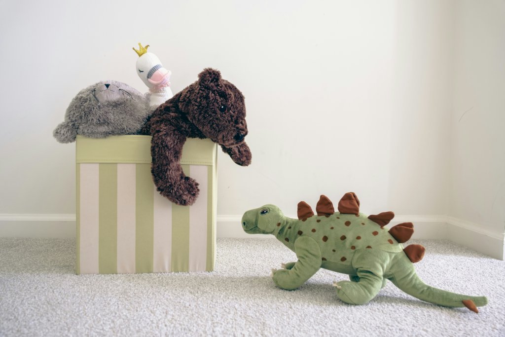 Knuffels in een doos