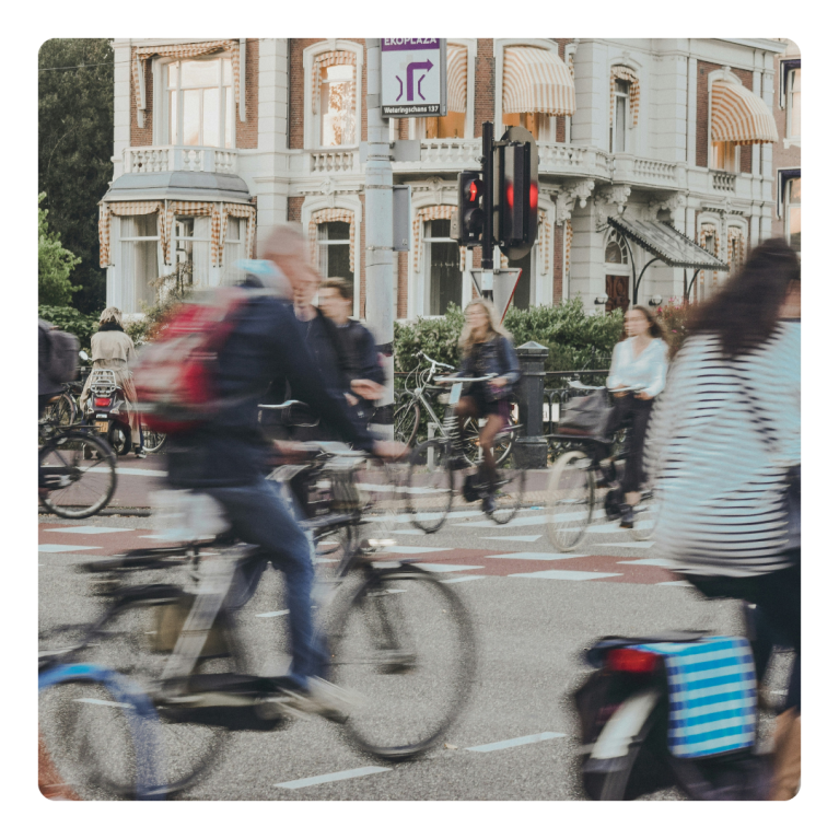 Fietsers op straat