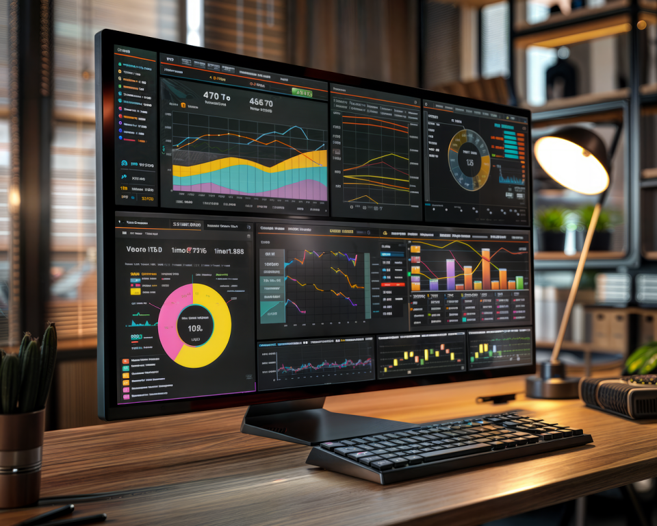 computerscherm met dashboard