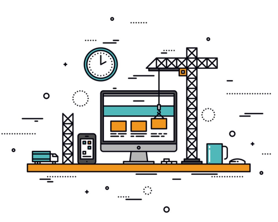 drawing of a construction crane working on a computer screen 