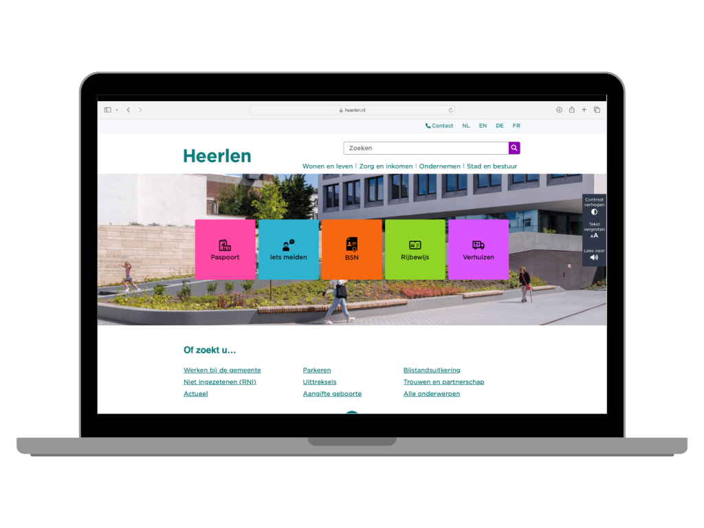 Homepagina nieuwe website Gemeente Heerlen