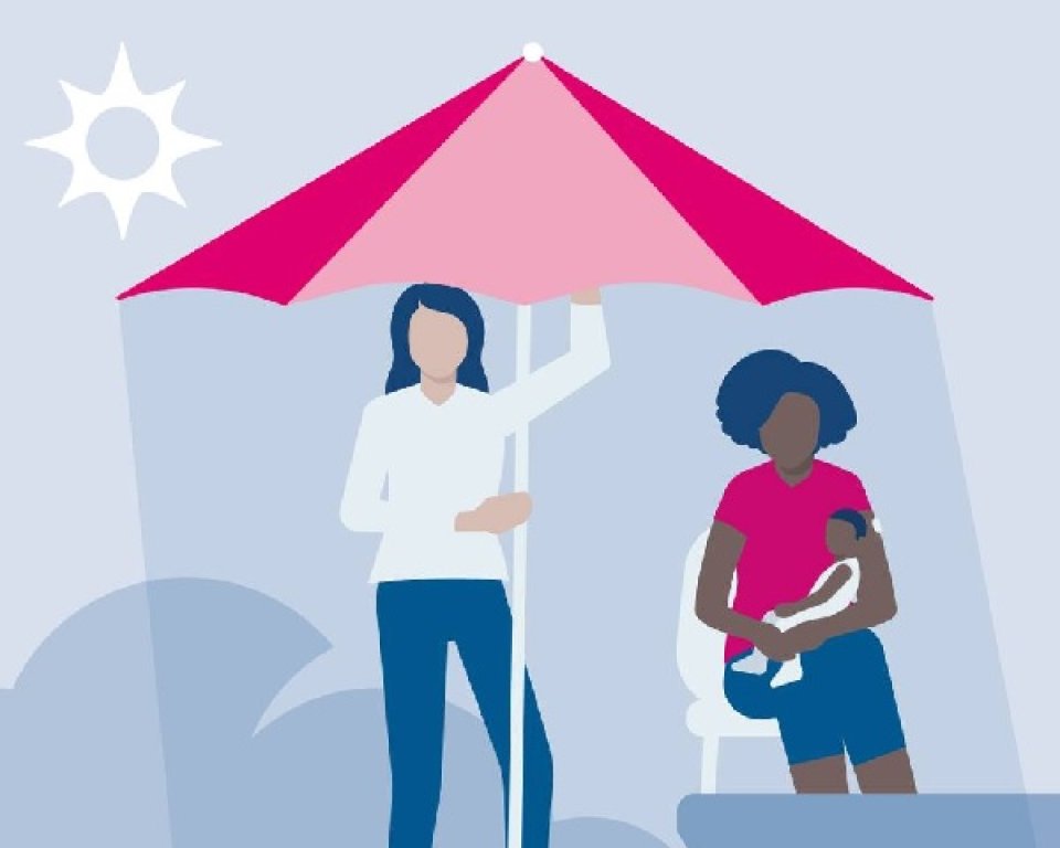 afbeelding parasol bij hitte