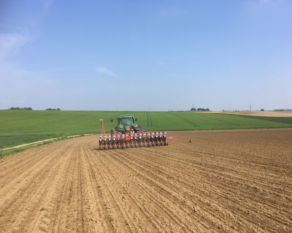 Afbeelding van tractor op akker