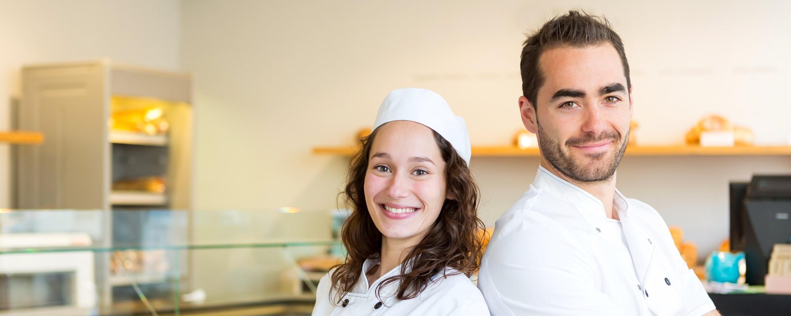 Bakkers koppel voor balie