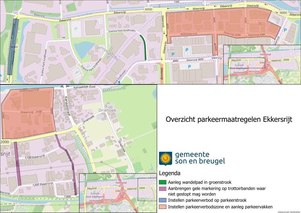 plattegrond Ekkersrijt met parkeermaatregelen