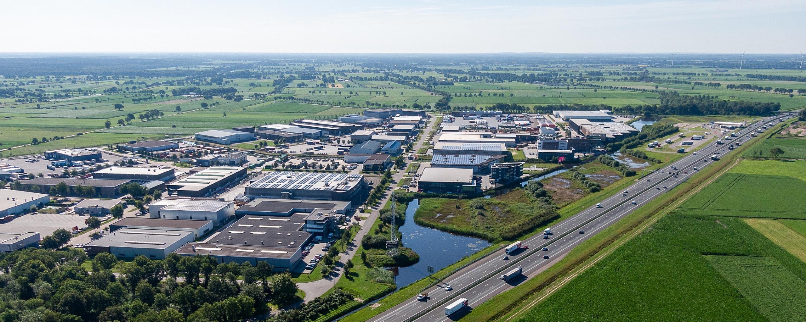 Luchtfoto bedrijventerrein De Baarge in Staphorst