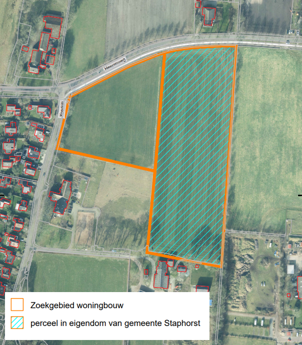 Plattegrondkaart geplande woningbouwlocatie IJhorst Oost