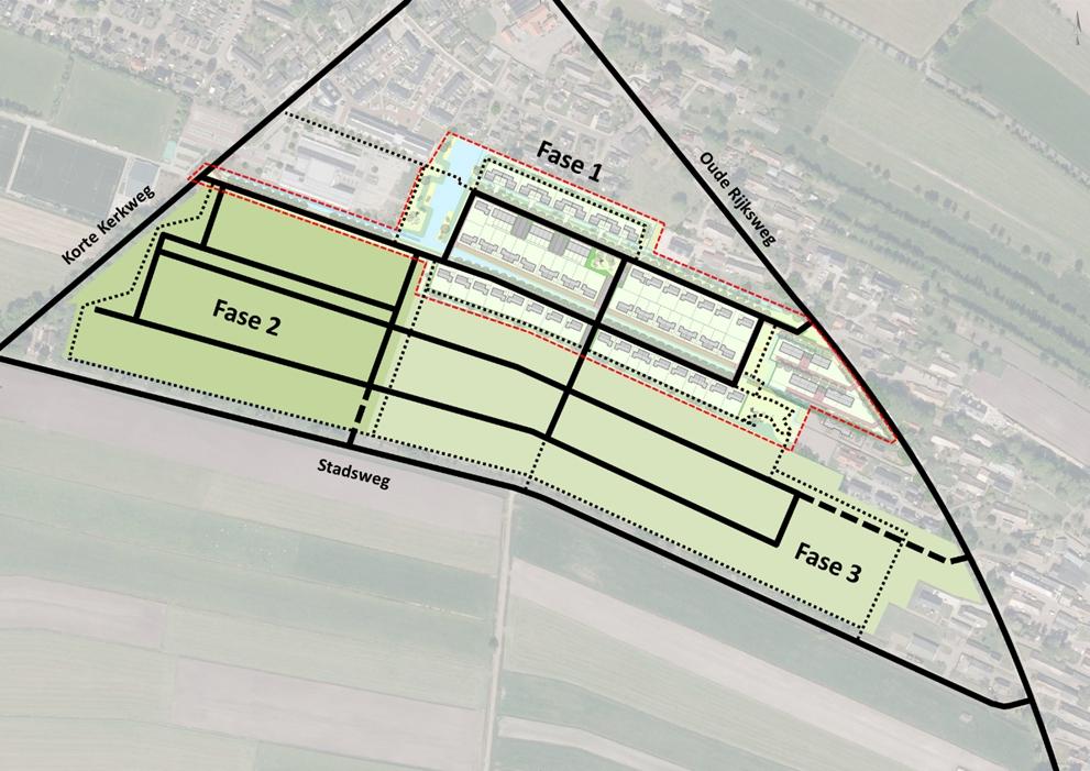 Fases plangebied woningbouw Rouveen Zuid