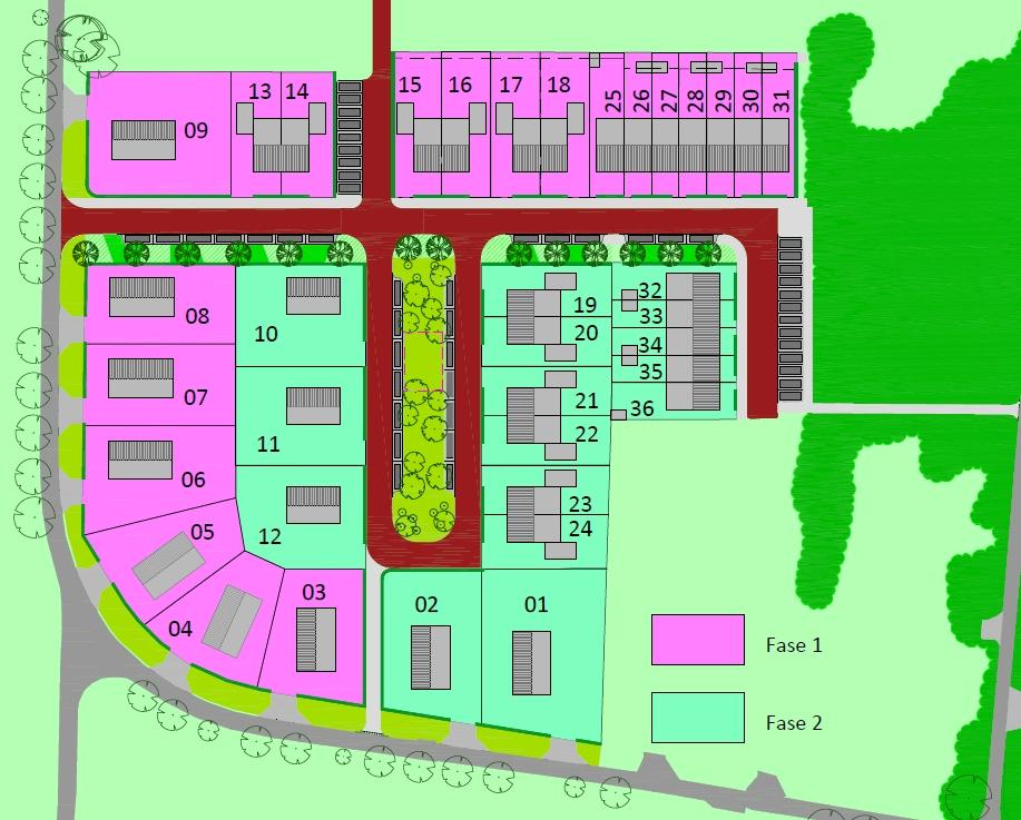 Kavelverdeling voor woningbouw aan de Poeleweg in IJhorst