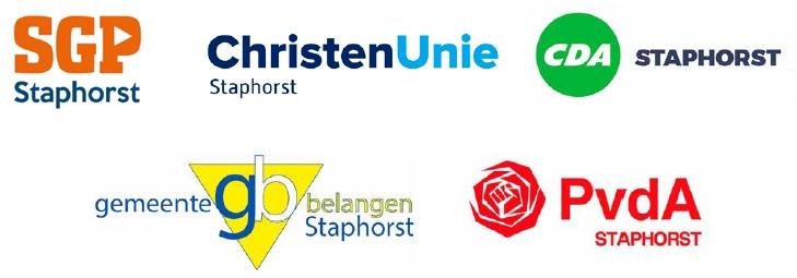 Logo's politieke partijen gemeenteraad Staphorst