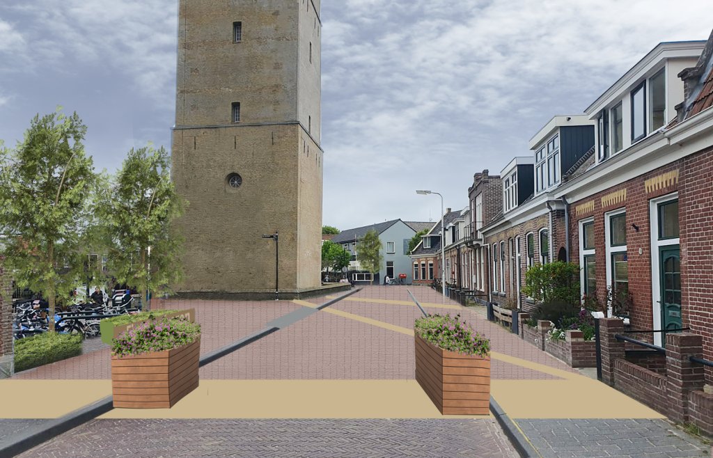 Impressie van hoe het Brandarisplein eruit komt te zien