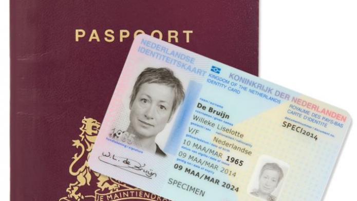 Voorbeeld paspoort en identiteitskaart
