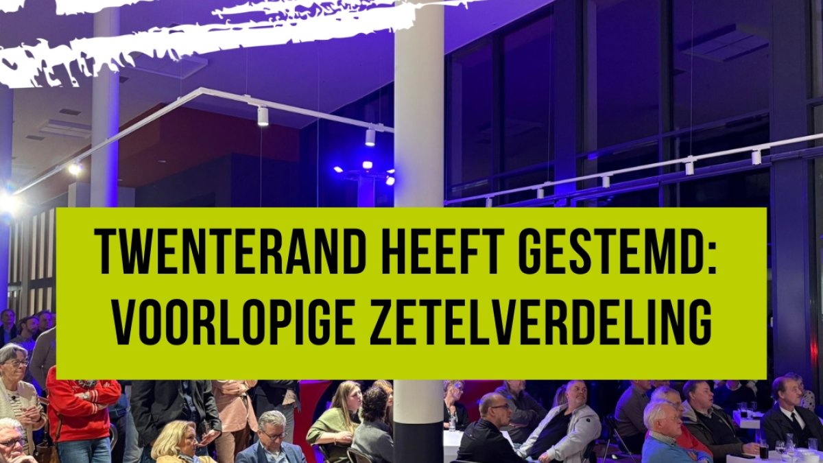 Twenterand heeft gestemd: voorlopige zetelverdeling