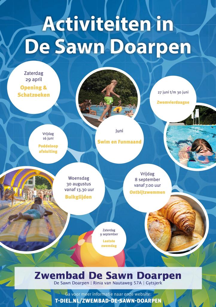 Flyer opening zwembad De Sawn Doarpen