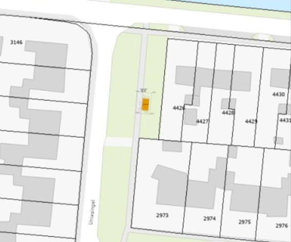 afbeelding perceel grond nabij Uniasingel 17, Oentsjerk