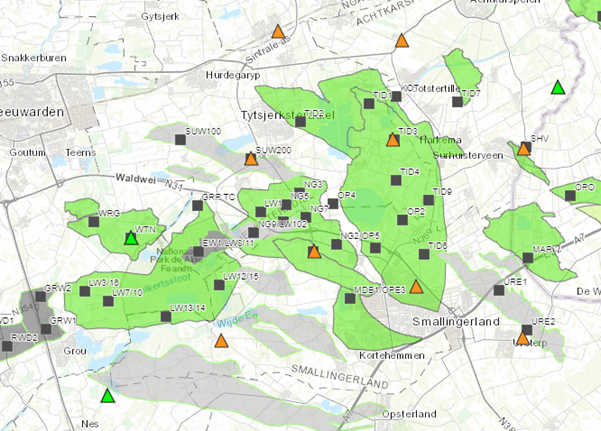 afbeelding aardgasvelden in Tytsjerksteradiel