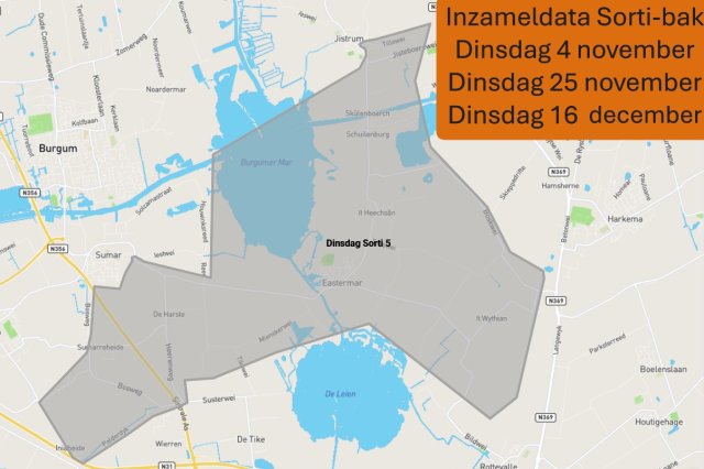 afbeelding van ophaalroute op dinsdag