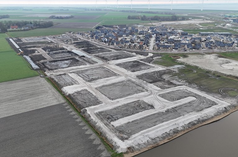 Bovenaanzicht kavels de akkers