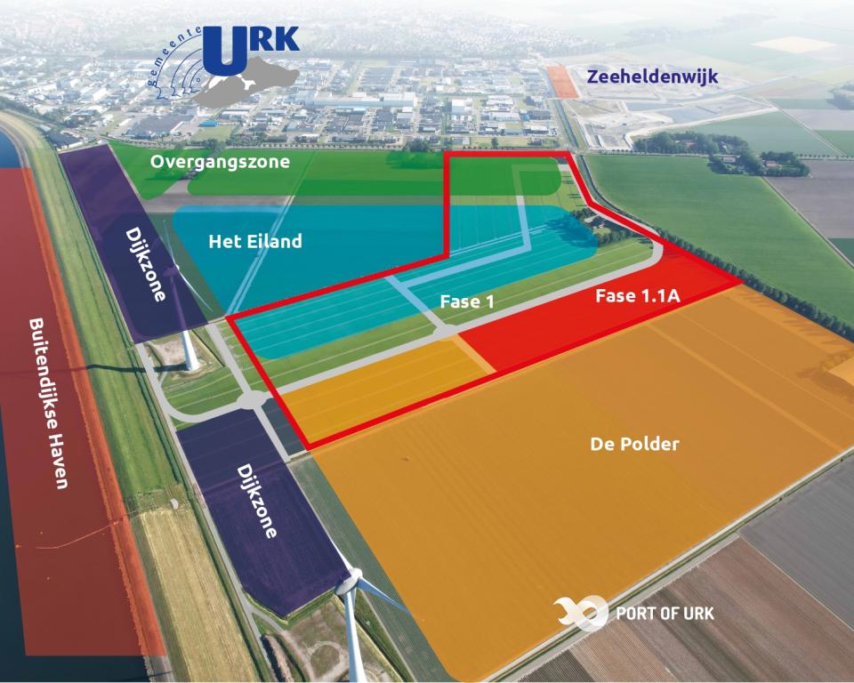 Kaart met de diverse fases in Port of Urk