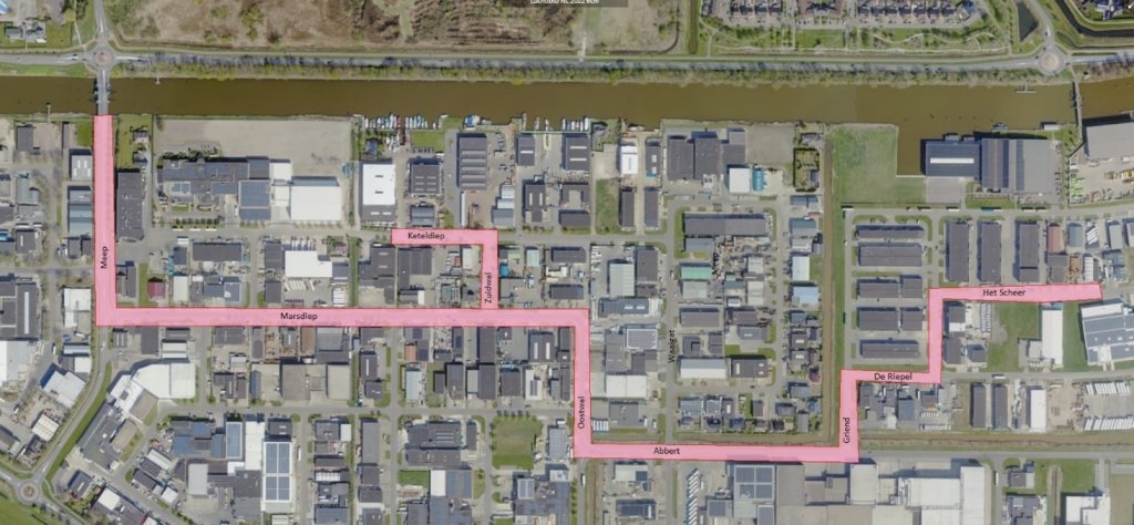 Plattegrond parkeerverbod bedrijventerrein