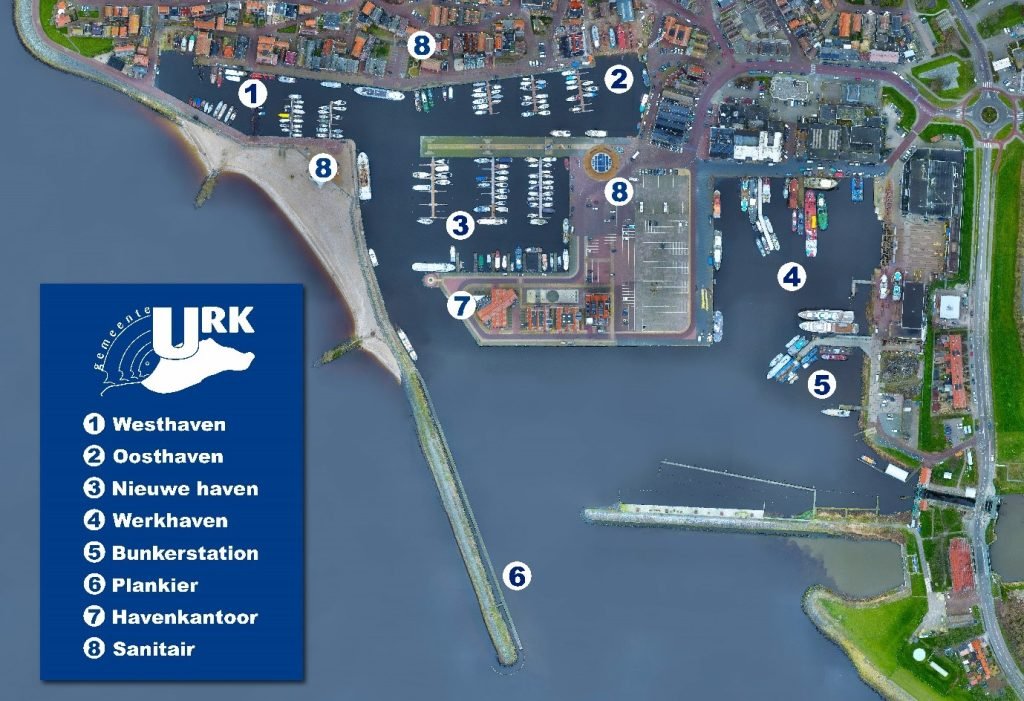 Een plattegrond van de haven van Urk