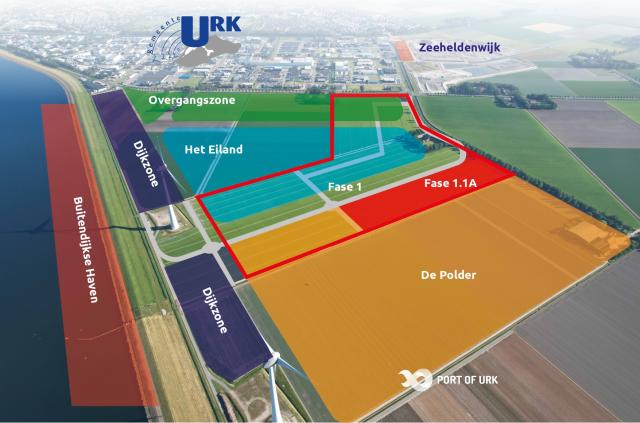 Kaart met de diverse fases in Port of Urk